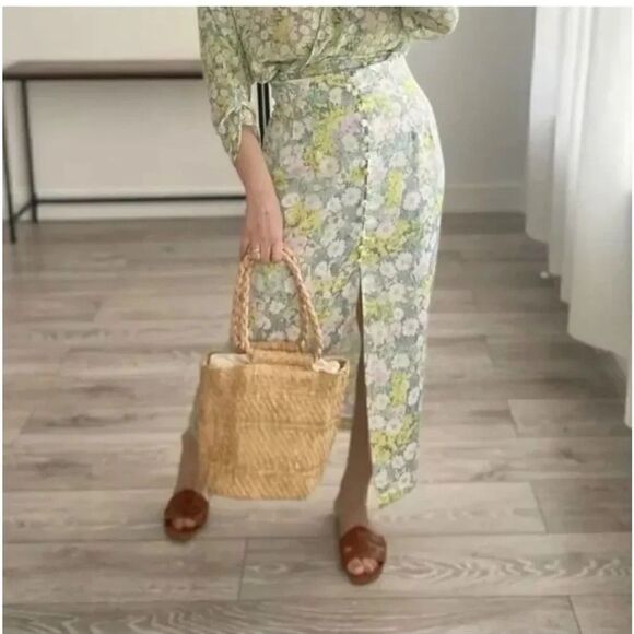 ZARA FLORAL PRINT SKIRT - Picture 10 of 16